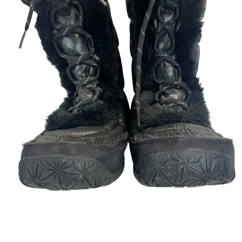 The North Face Nuptse Purna II Winter Boots Black Goose Down Faux Fur Womens 9.5
